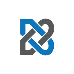 Interlocking blue and grey abstract letter b logo with letter © Khadiza_StockDesign