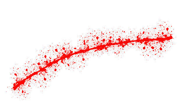 Red blood splatter horizontal line slash or cut mark
