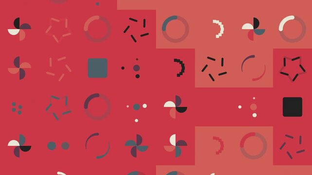 Procedural Geometric Loader Animation With Minimal Shapes In Abstract Motion