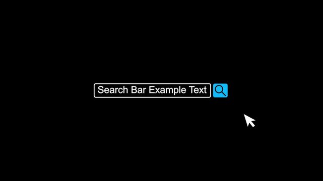 Web search bar animation. Internet browsing search text motion graphics. internet search engine 4k video footage.