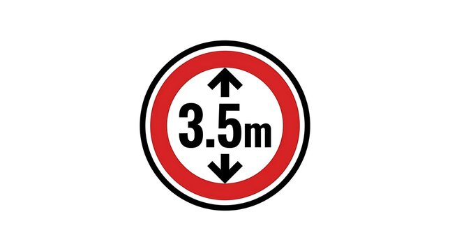 Road sign height limit 3.5m.