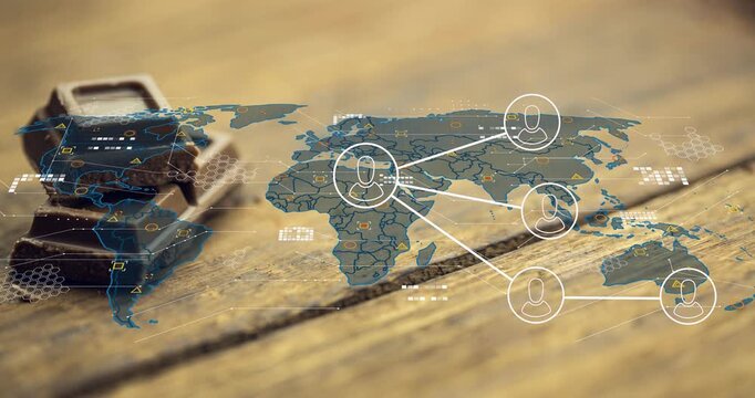 Faint HUD appearing near chocolate stack blue map fading expanding drawing links showing network