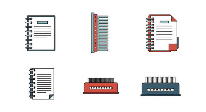 Comb Binding Line art vector minimal pattern abstract