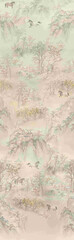 Naklejka premium Collection of elegant soft focus watercolor floral and vintage seamless patterns