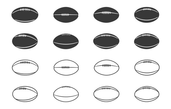 Afl football silhouette set, Afl football outline, Afl football svg, Afl football clipart, Afl football icon. 