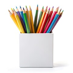 Fototapeta premium colored pencils on white background