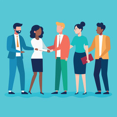 Obraz premium Business team-silhouettes a-group of diverse 