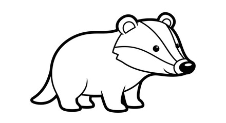 Fototapeta premium Charming Badger Artwork in Black and Bright Artistic Expression for Wildlife Enthusiasts Representing Nature's Beauty Featuring Mammalian Fauna's Character!