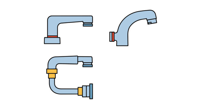 Faucet Extender Line art simple abstract clean shapes