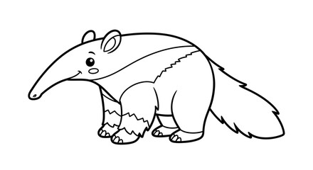 Fototapeta premium Charming Cartoon Anteater Character with Whimsical Design Ideal for Children's Books Educational Materials and Adorable Wildlife Themed Content Showcasing a Cute and Friendly Mammal