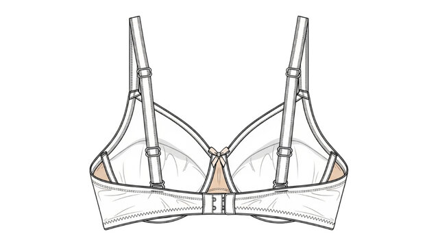 Vector CAD design of a woman's lingerie bra in a modern style