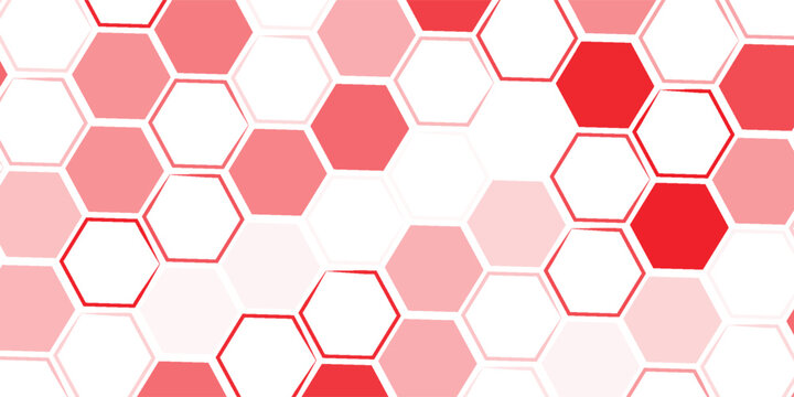  simple abstract red color honeycomb pattern a white and red hexagon