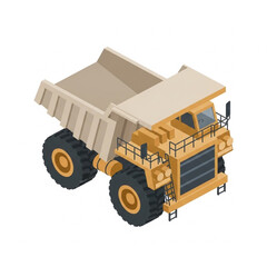 Yellow mining dump truck isometric illustration. © Wahyu