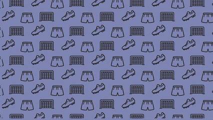 Obraz premium soccer doodle vector pattern design