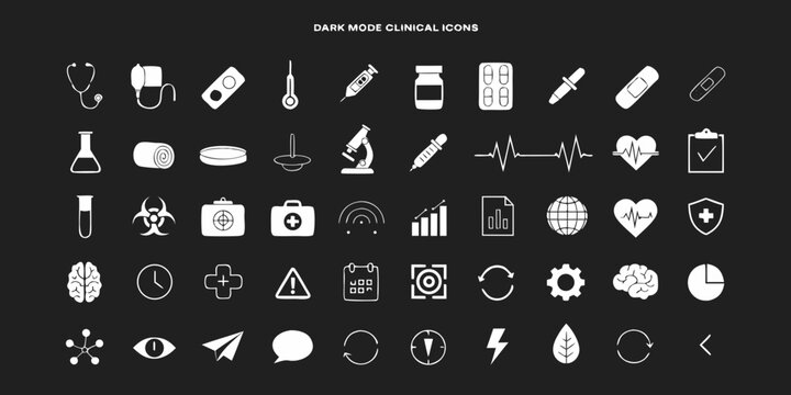 A collection of 50 geometric shape icons for science and medical illustrations