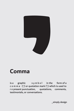 Grammar icon Comma sign from my punctuation set. Typographical element isolated illustration