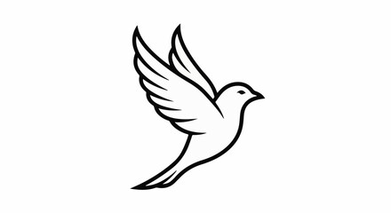 Fototapeta premium A stylized line drawing of a bird in flight, with wings spread