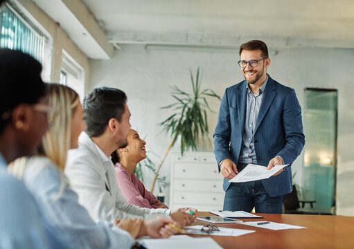 Group of young business people having a meeting or presentation and seminar n the office. Portrait of a young business man leader