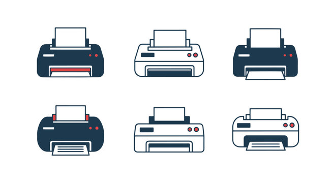 Dot Matrix Printer Line art clean abstract shape vector