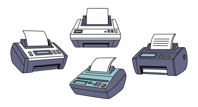 Dot Matrix Printer Line art creative abstract clean vector