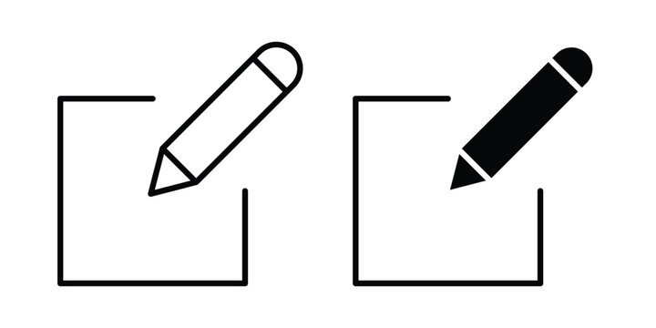 Edit icon set vector symbol in black filled and stroke style