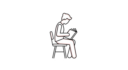 Fototapeta premium Person sitting on a chair reading.