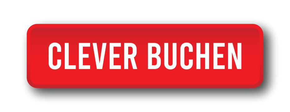 Red Clever Buchen Button with Rounded Shape and Shadow for Travel Booking Call to Action in Modern UI Design