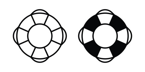 Life buoy icon set vector symbol in black filled and stroke style © Vince