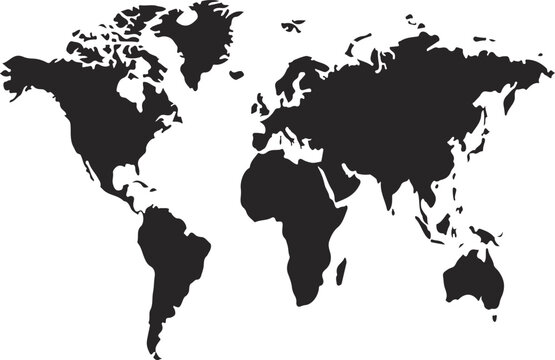 Greyscale map with asia and europe focus