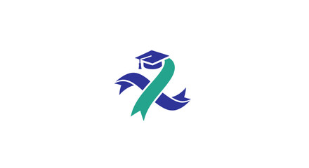 Fototapeta premium A symbolic logo representing education graduation, achievement, and learning in design