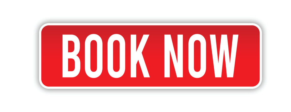Red Book Now Button with Rounded Shape and Shadow for Booking Call to Action in Modern UI Design
