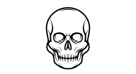 Obraz premium minimalist skull line art vector illustration for halloween decor