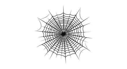 Obraz premium black and white spider web illustration minimalist geometric design vector artwork