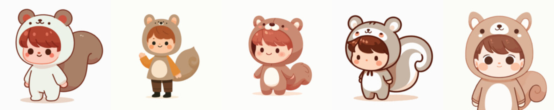cute little boy in squirrel costume