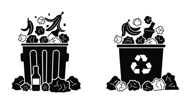 Landfill site Line art vector abstract simple minimal illustration