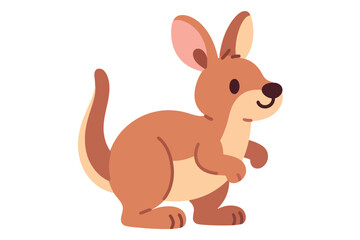 Naklejka premium Cute Kangaroo Animal Characters Illustration Creative Design Template 