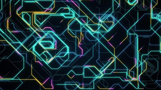 AI Artificial Intelligence chipset on circuit board in futuristic concept suitable for future technology artwork, Web Banner Abstract background, High tech technology geometric and connection system