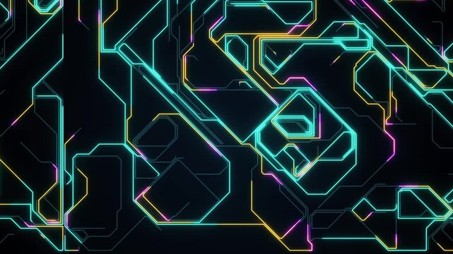 AI Artificial Intelligence chipset on circuit board in futuristic concept suitable for future technology artwork, Web Banner Abstract background, High tech technology geometric and connection system