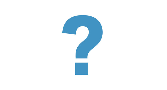 A single blue question mark icon, symbolizing uncertainty and curiosity