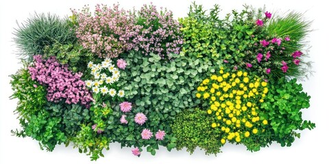Naklejka premium Garden flower bed flowers nature plants.