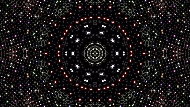 3D animation beautiful video colorful abstract bright light energy 4K abstract lines colorful light shining round shape in center, black background