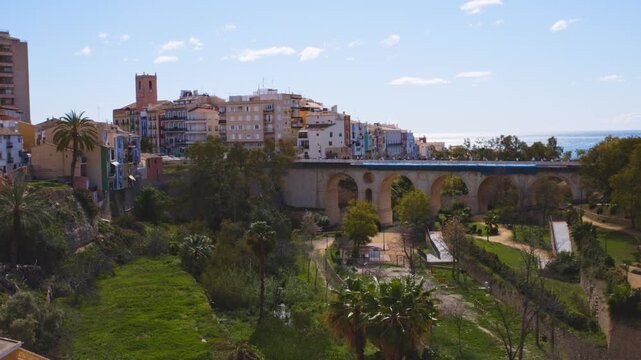Panoramic View of Villajoyosa with Cycling Pelot&oacute;n