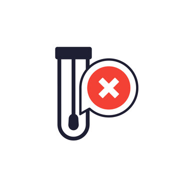 failed swab test icon on white