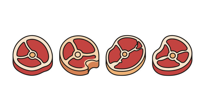 Meat Brisket Line art vector minimal abstract colorful shapes