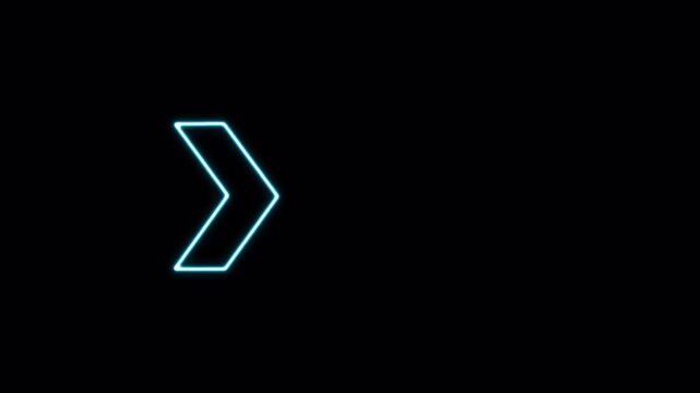  arrow moving forward animation on transparent background. left to Right directional arrow loop animation with alpha channel in 4k.