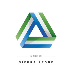 Made in Sierra Leone new 3D triangle flag ribbon logo label banner