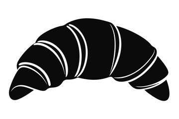 croissant silhouette line art vector illustration © kanchanrani