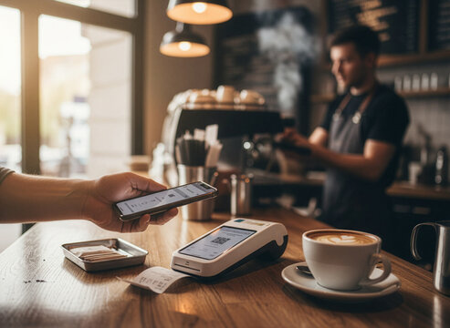 Smartphone payment in everyday life, digital wallet and financial technology