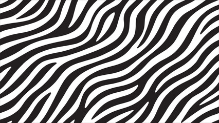 Zebra Stripes Seamless Pattern Black and White Animal Print Background Vector © farheen
