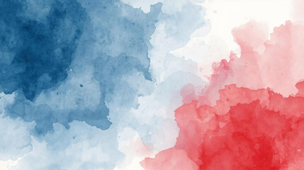 Fototapeta premium Abstract Red Blue White Watercolor Background